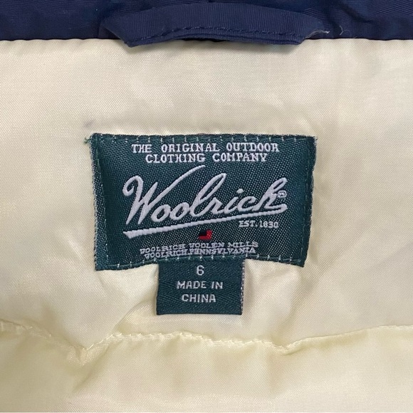 Woolrich Kids Navy Blue Down Jacket With Fur Hood - Picture 7 of 8